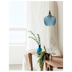 SZKLANA LAMPA WISZĄCA Monro NIEBIESKA vintage