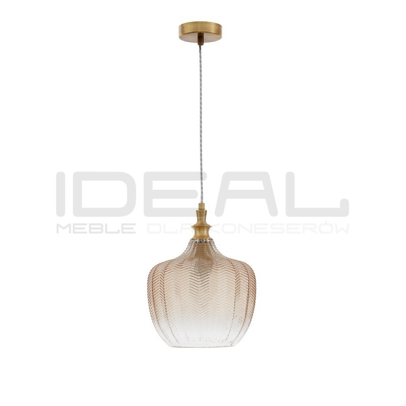 SZKLANA LAMPA WISZĄCA Monro Beżowa Vintage