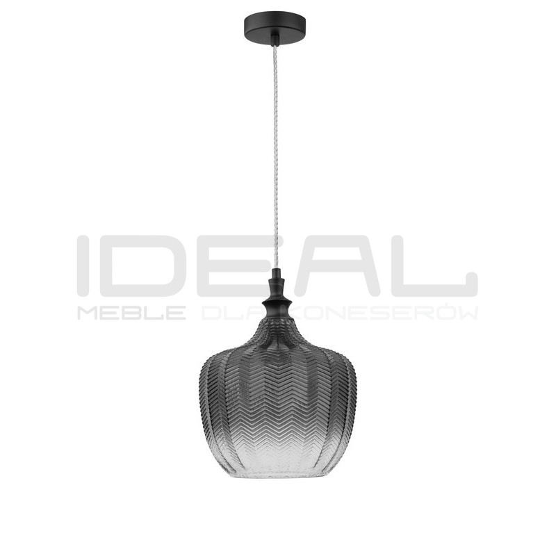 SZKLANA LAMPA WISZĄCA Monro Szara Vintage