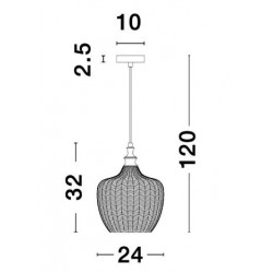 SZKLANA LAMPA WISZĄCA Monro Szara Vintage