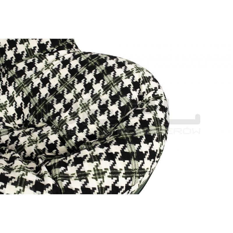 Fotel bujany FATTY zielona pepitka