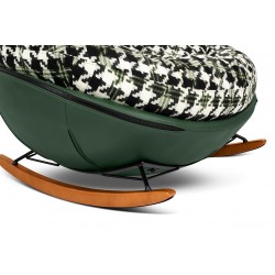 Fotel bujany FATTY zielona pepitka