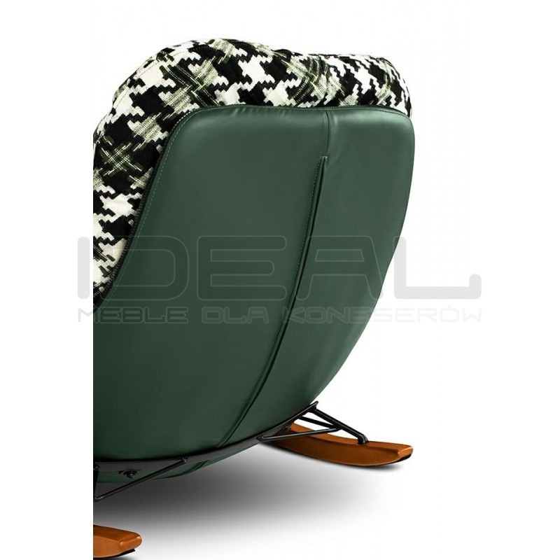 Fotel bujany FATTY zielona pepitka