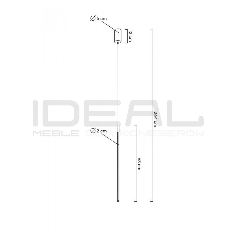 Lampa wisząca Ombre 60 rurka złota