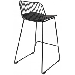 Czarny hoker Miles 66 metal ekoskóra