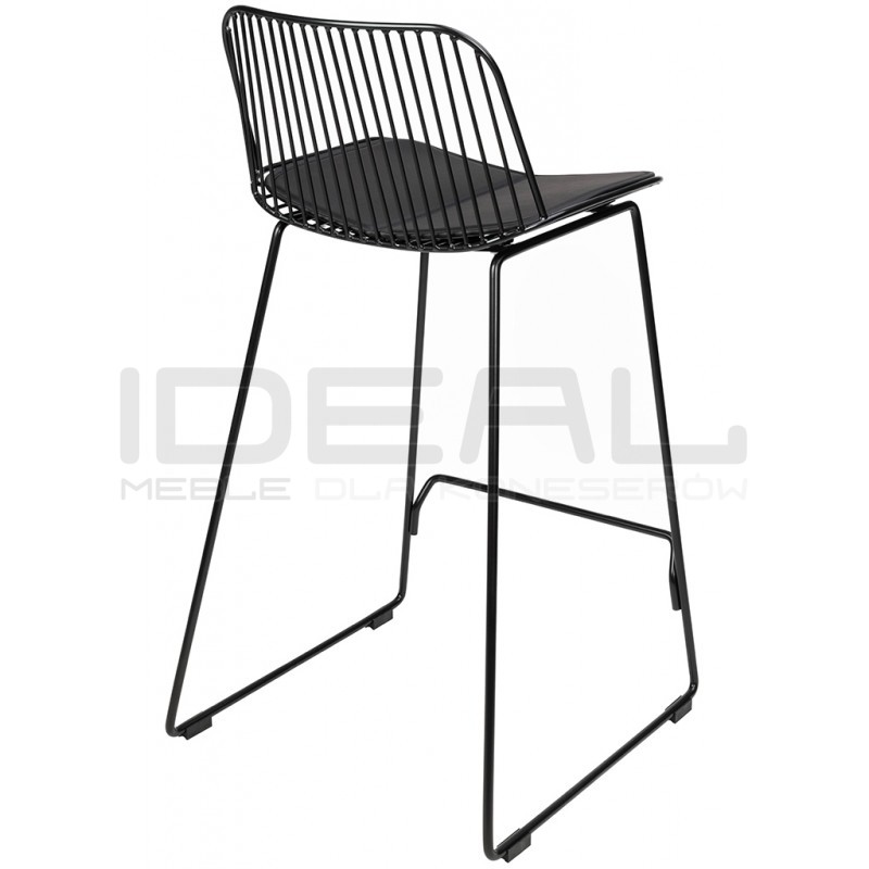 Czarny hoker Miles 66 metal ekoskóra