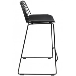 Czarny hoker Miles 66 metal ekoskóra