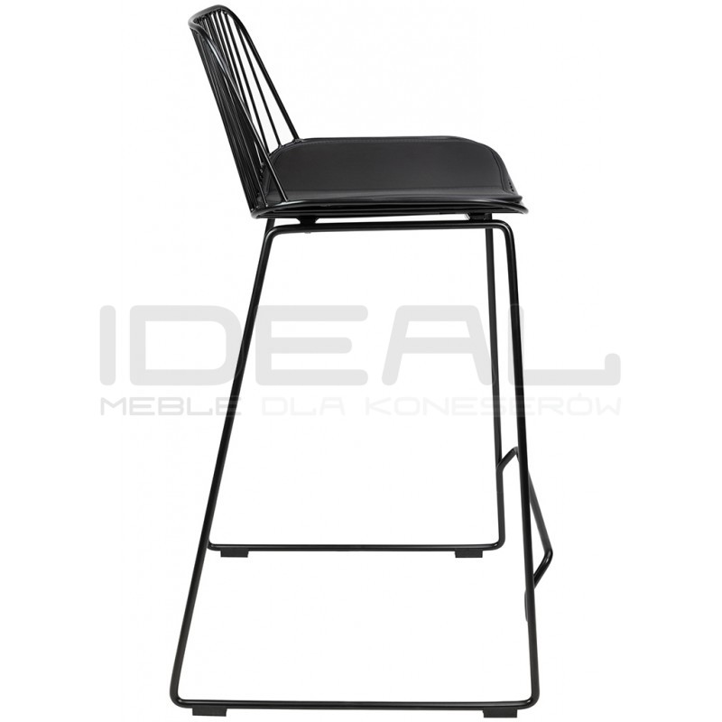 Czarny hoker Miles 66 metal ekoskóra