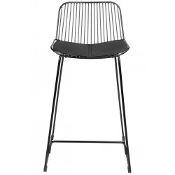 Czarny hoker Miles 66 metal ekoskóra