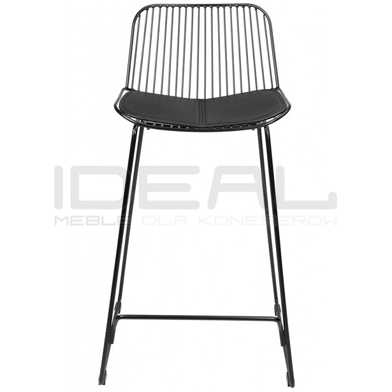 Czarny hoker Miles 66 metal ekoskóra