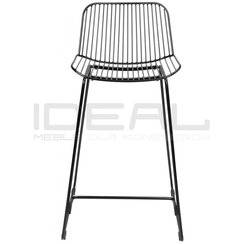 Czarny hoker Miles 66 metal ekoskóra