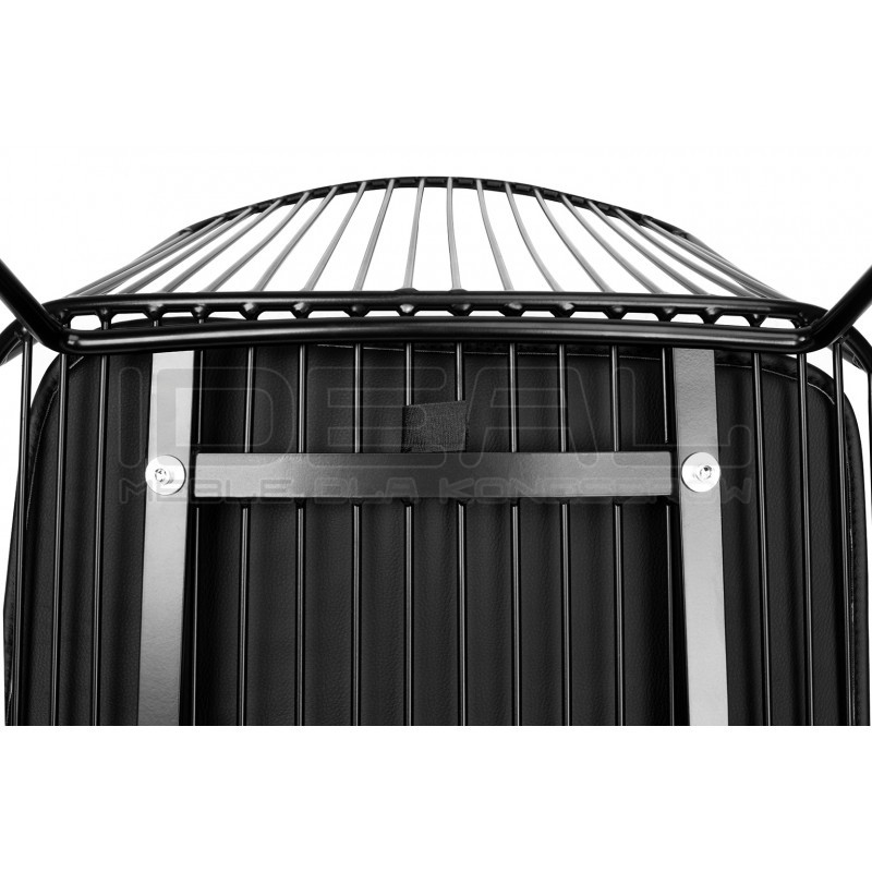 Czarny hoker Miles 66 metal ekoskóra