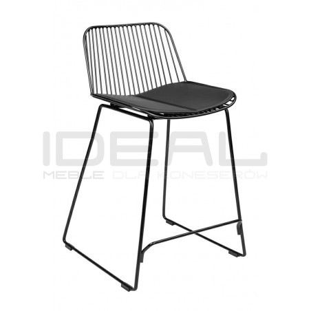 Czarny hoker Miles 66 metal ekoskóra