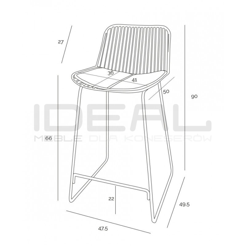 Czarny hoker Miles Loft 66 metal ekoskóra