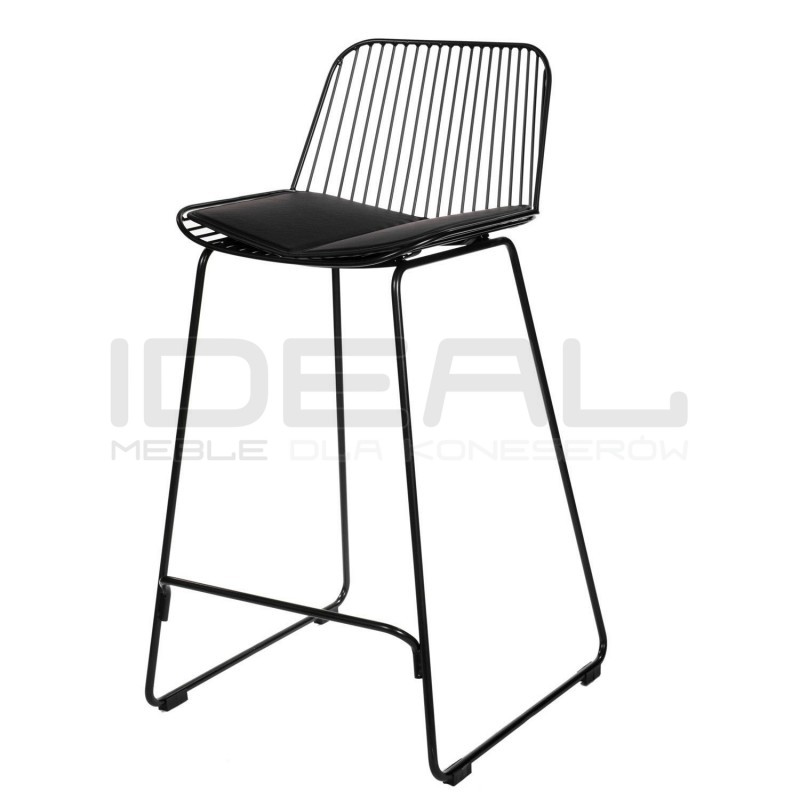 Czarny hoker Miles Loft 66 metal ekoskóra