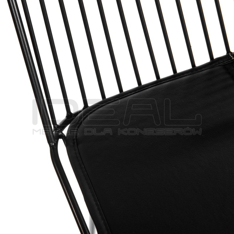 Czarny hoker Miles Loft 66 metal ekoskóra