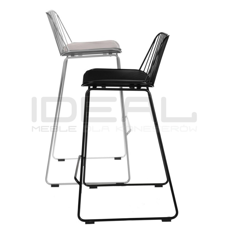 Czarny hoker Miles Loft 66 metal ekoskóra