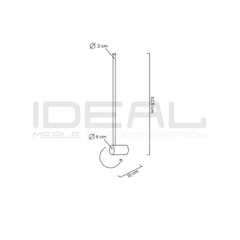 Kinkiet glamour Ombre 60 złoty