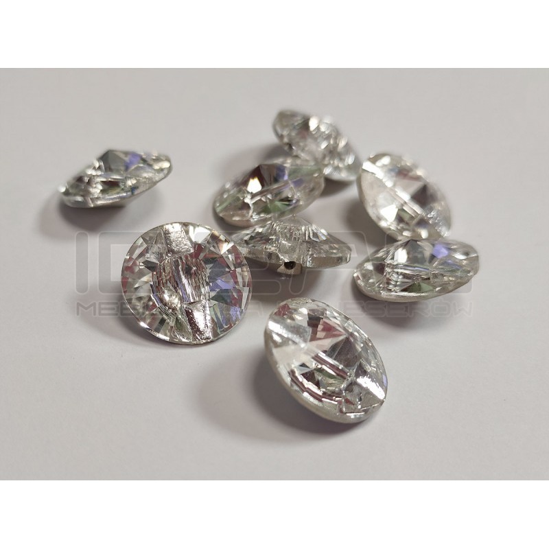 Guziki tapicerskie kryształowe kryształki Glash 18 MM 3015 Crystal