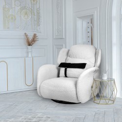 Fotel uszak obrotowy TAPE TEDDY biały boucle