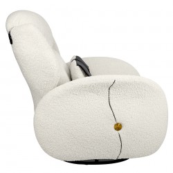 Fotel uszak obrotowy TAPE TEDDY biały boucle