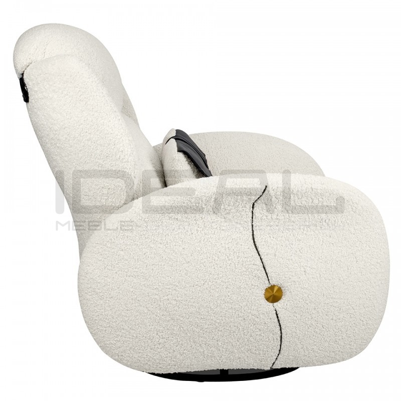 Fotel uszak obrotowy TAPE TEDDY biały boucle