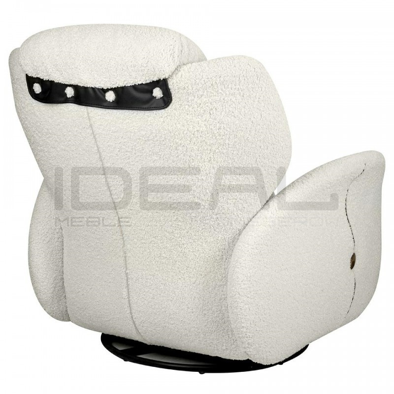 Fotel uszak obrotowy TAPE TEDDY biały boucle