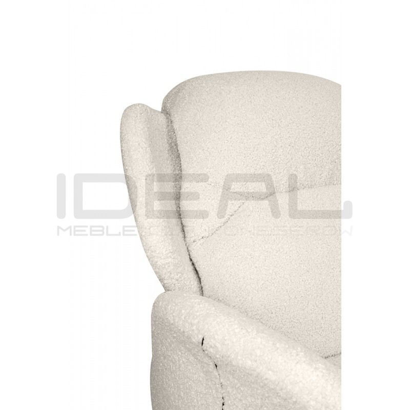 Fotel uszak obrotowy TAPE TEDDY biały boucle