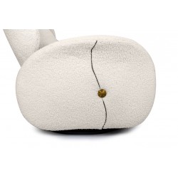 Fotel uszak obrotowy TAPE TEDDY biały boucle