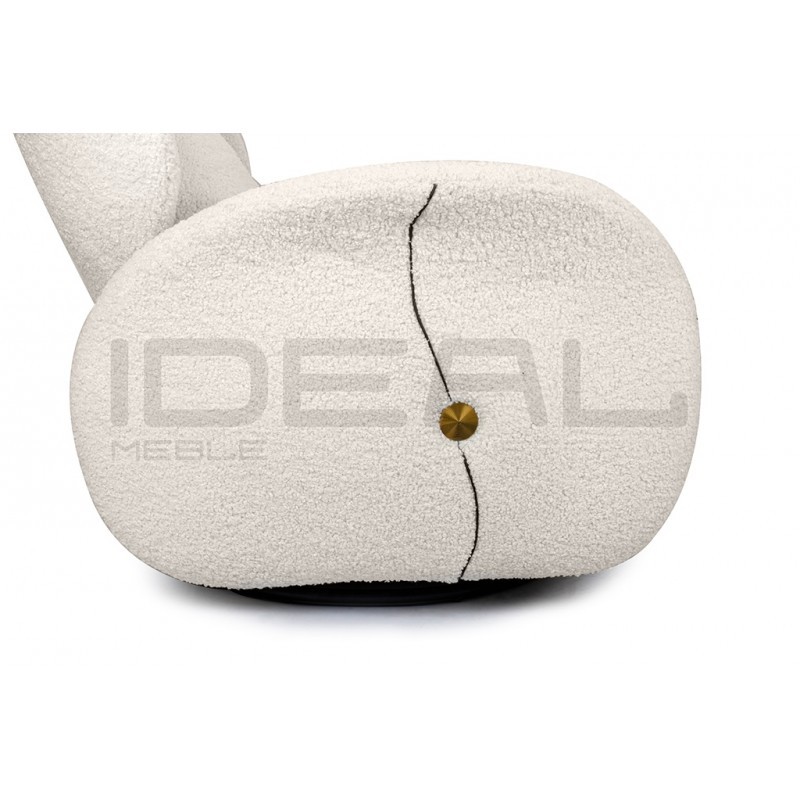 Fotel uszak obrotowy TAPE TEDDY biały boucle