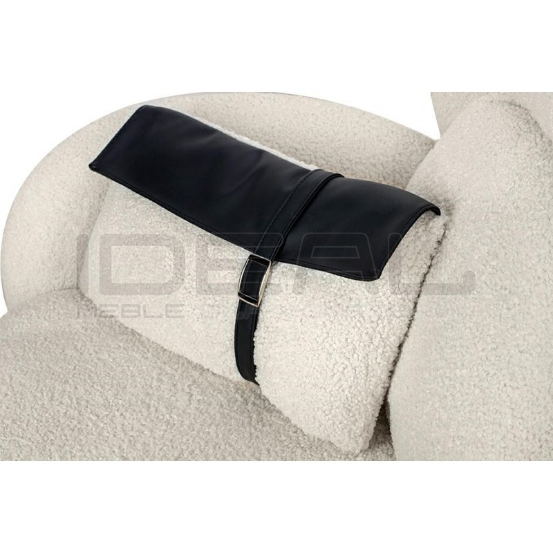 Fotel uszak obrotowy TAPE TEDDY biały boucle