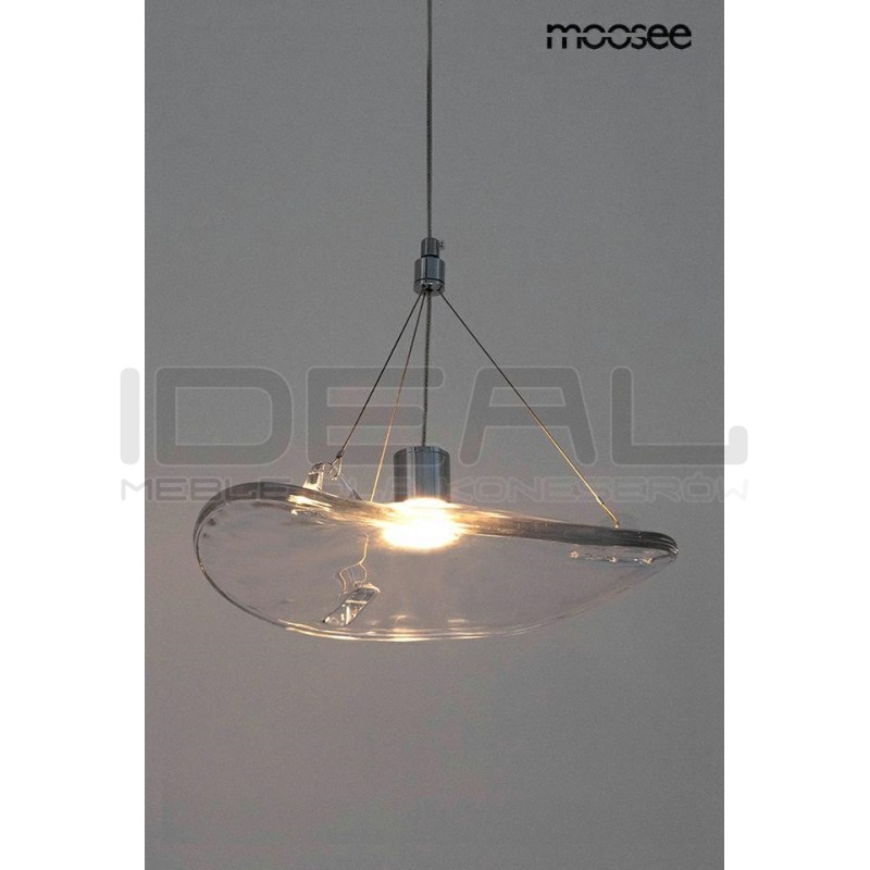 Lampa wisząca srebrna AQUA 25 przezroczysta