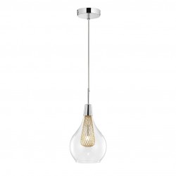 Szklana Lampa Wisząca Frame Bulb przezroczysta złota