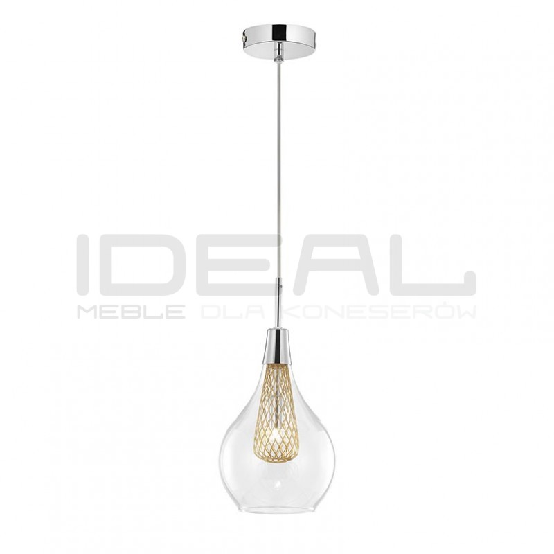 Szklana Lampa Wisząca Frame Bulb przezroczysta złota