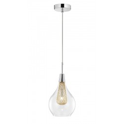 Szklana Lampa Wisząca Frame Bulb przezroczysta złota