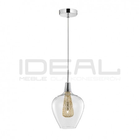 Szklana Lampa Wisząca Frame Goblet przezroczysta złota