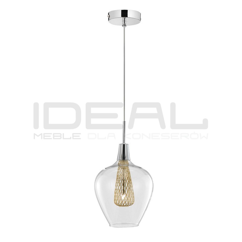 Szklana Lampa Wisząca Frame Goblet przezroczysta złota