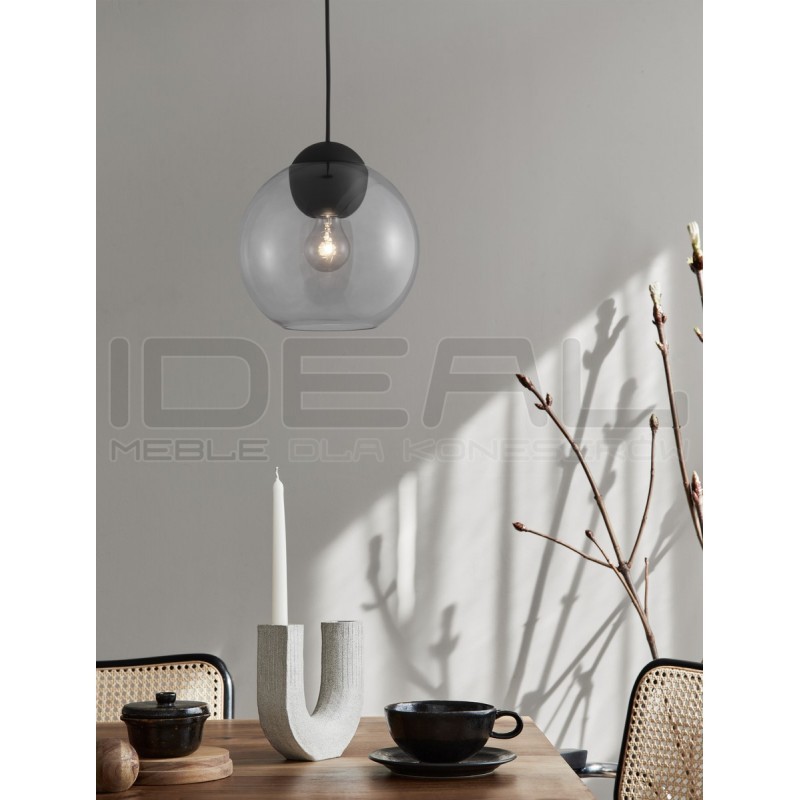 Szklana lampa wisząca Kula czarna transparentna 24