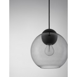 Szklana lampa wisząca Kula czarna transparentna 24
