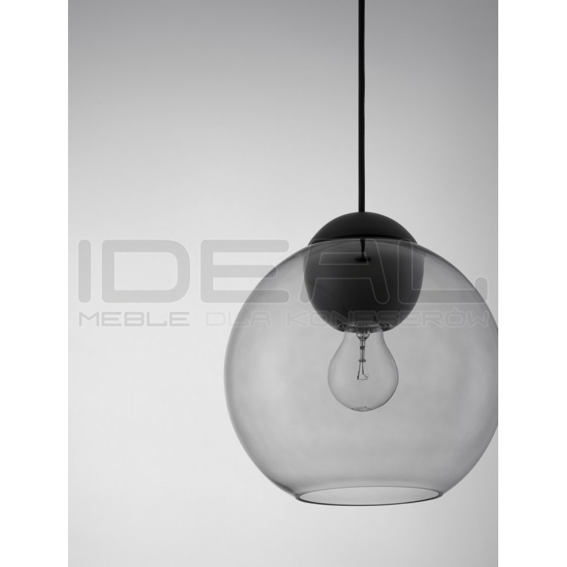 Szklana lampa wisząca Kula czarna transparentna 24