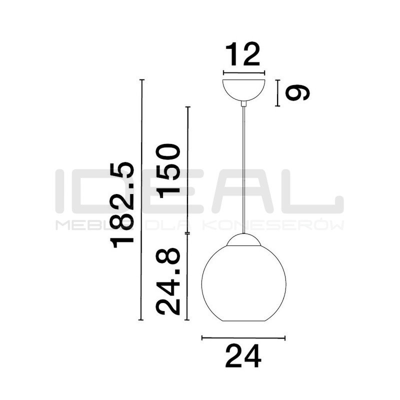 Szklana lampa wisząca Kula zielona 24