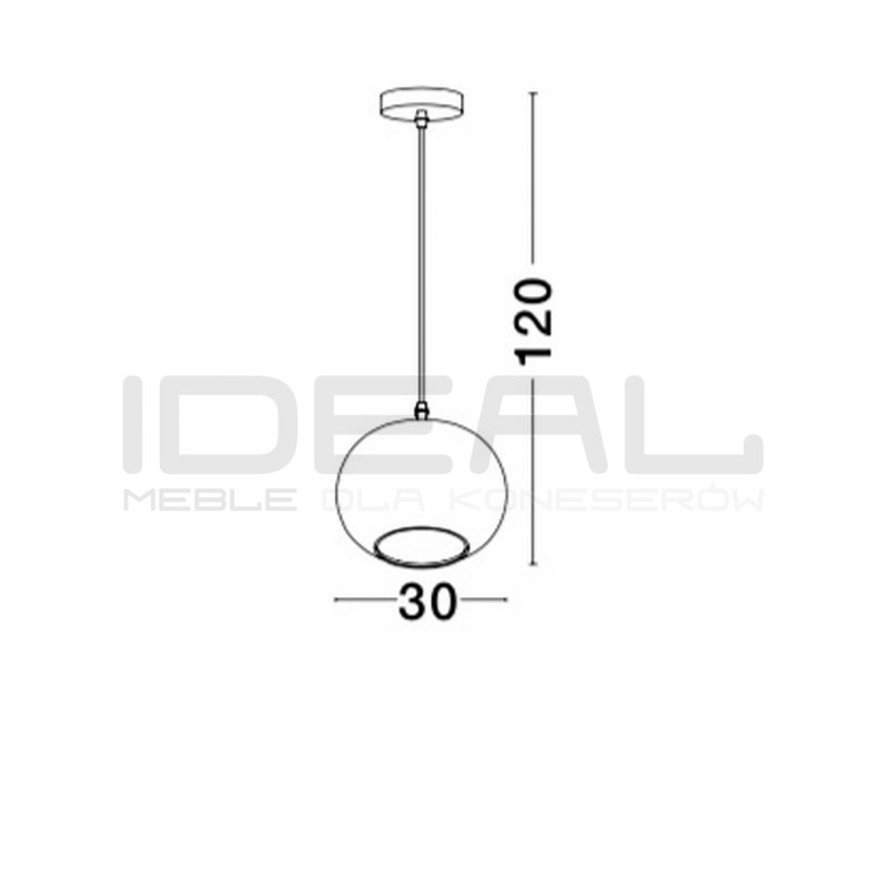 Szklana lampa wisząca Depth niebieska 30