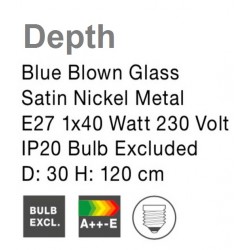 Szklana lampa wisząca Depth niebieska 30