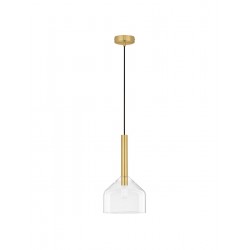 Lampa wisząca Laboratory Cone bezbarwne szkło złote detale