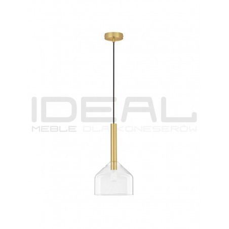 Lampa wisząca Laboratory Cone bezbarwne szkło złote detale