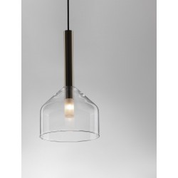 Lampa wisząca Laboratory Cone bezbarwne szkło złote detale