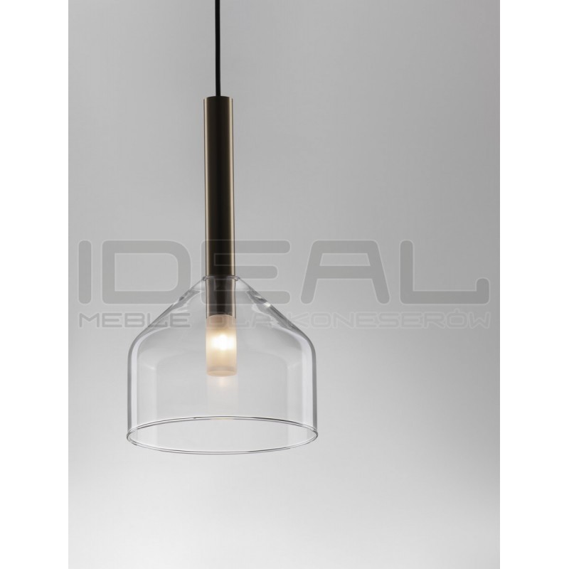 Lampa wisząca Laboratory Cone bezbarwne szkło złote detale