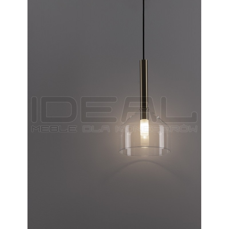 Lampa wisząca Laboratory Cone bezbarwne szkło złote detale