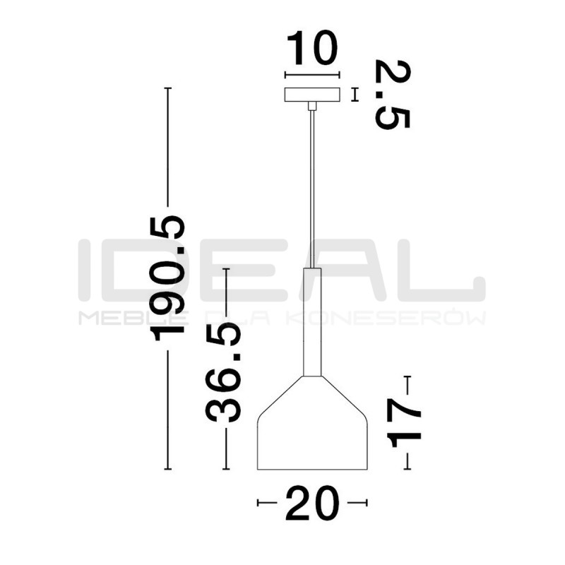 Lampa wisząca Laboratory Cone bezbarwne szkło złote detale