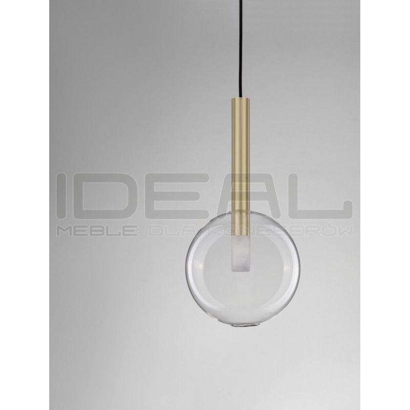 Lampa wisząca Laboratory Sphere bezbarwne szkło złote detale